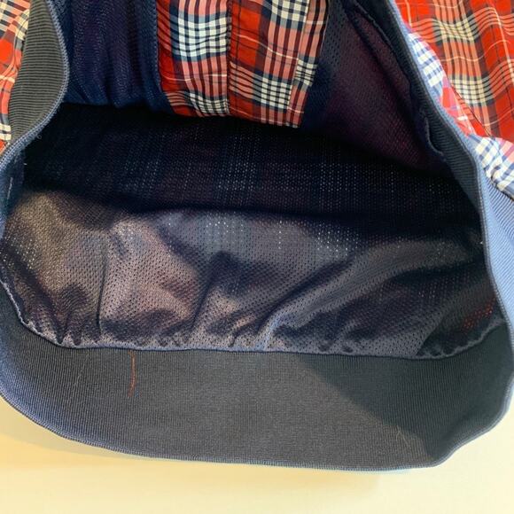 K-Swiss Jacket Mens S Small Red Plaid Full Zip Mesh Lined Hidden Hoodie Bomber - Picture 9 of 13